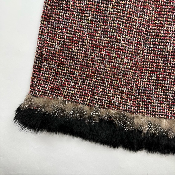 Dizzy Lizzie Tweed Feather Trim Skirt Size 10 - Picture 7 of 10